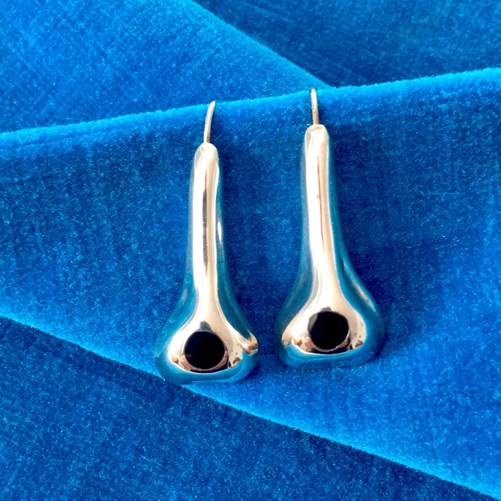 Mexican Sterling Earrings Modernist Style Taxco